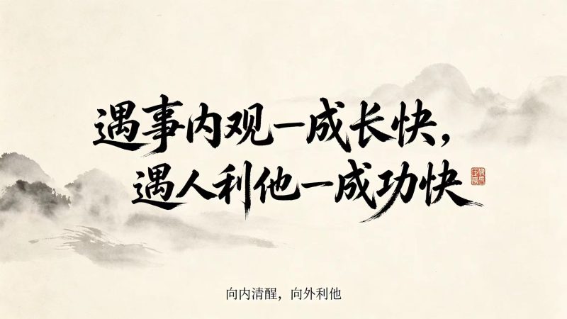 第1条 | 遇事内观—成长快， 遇人利他—成功快。-洛芃泽