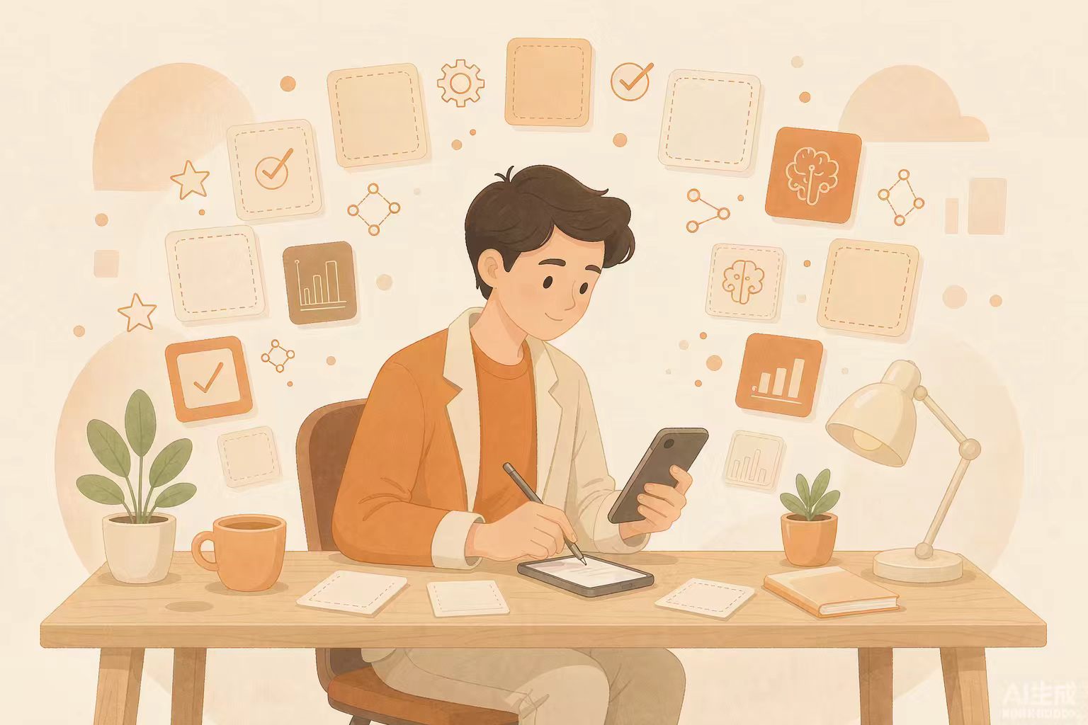 封面：创作者用手机记录灵感，AI把灵感整理成卡片