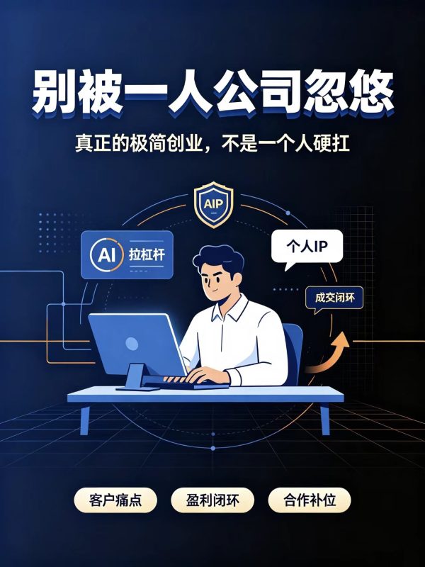 别被“一人公司”概念忽悠！真正的极简创业，不是一个人硬扛-洛芃泽